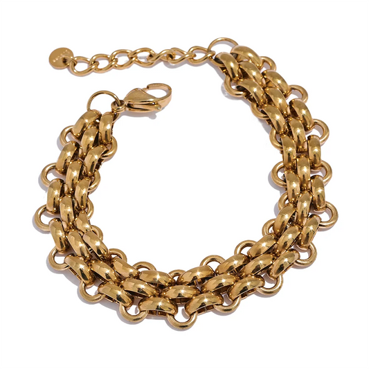 Cuban chain necklace bracelet jewelry set - product image