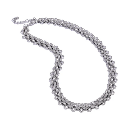 Cuban chain necklace bracelet jewelry set - product image
