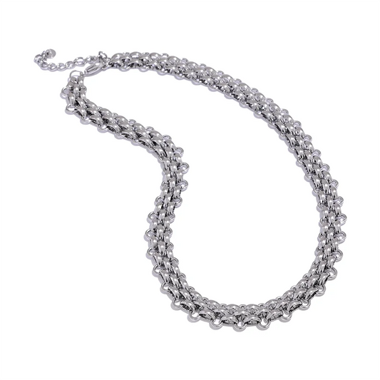 Cuban chain necklace bracelet jewelry set - product image