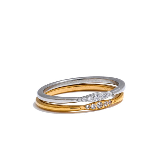 Cubic zirconia abstract thin casting ring - product image