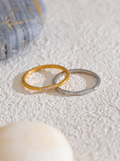 Cubic zirconia abstract thin casting ring - product image