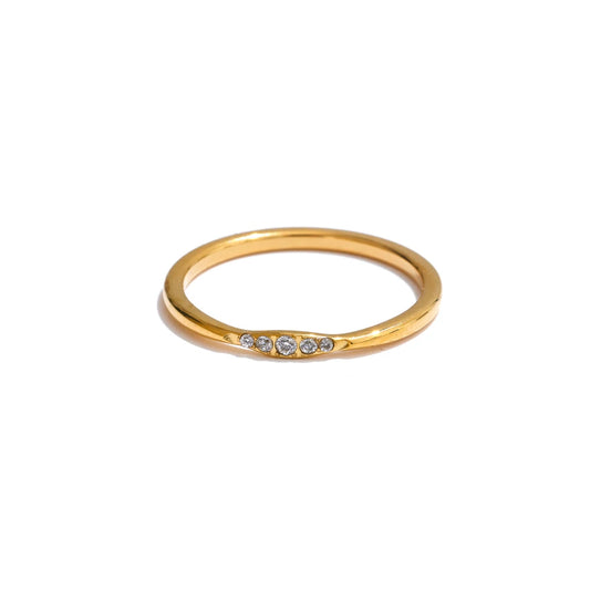 Cubic zirconia abstract thin casting ring - product image