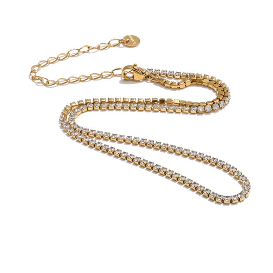 Cubic zirconia chain modern necklace - product image
