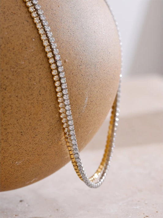 Cubic zirconia chain modern necklace - product image
