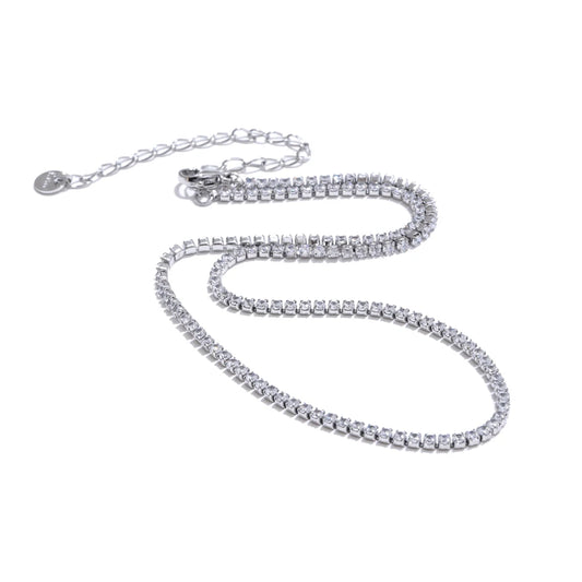 Cubic zirconia chain modern necklace - product image