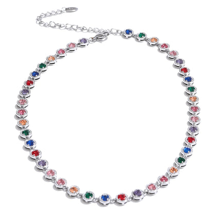 Cubic zirconia chain necklace bracelet jewelry set - product image