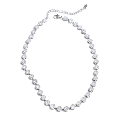 Cubic zirconia chain necklace bracelet jewelry set - product image