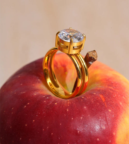 Cubic zirconia classic contemporary casting ring - product image