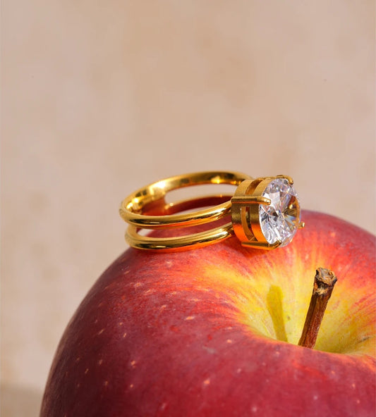 Cubic zirconia classic contemporary casting ring - product image