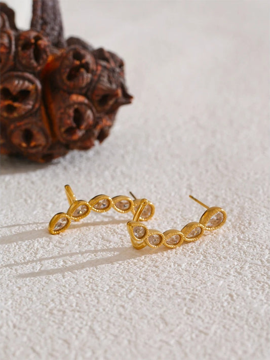 Cubic zirconia contemporary stud earrings - product image