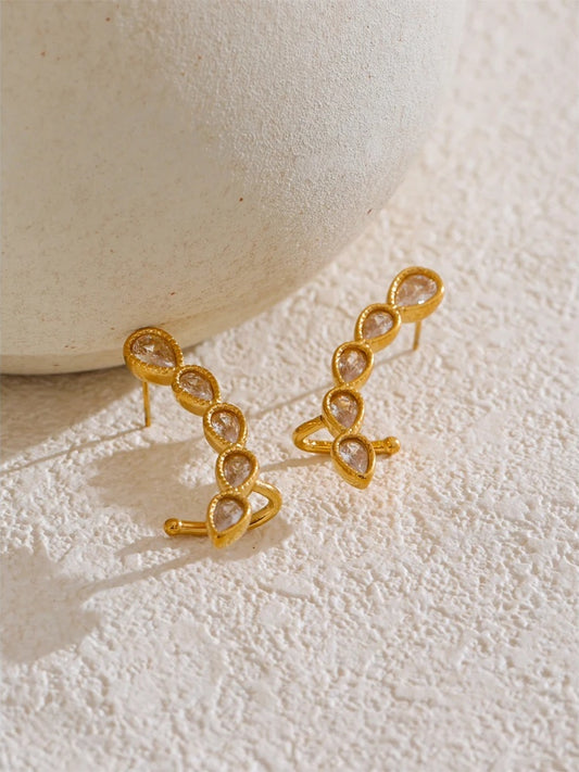 Cubic zirconia contemporary stud earrings - product image