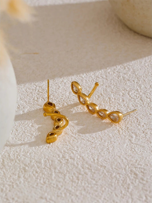 Cubic zirconia contemporary stud earrings - product image