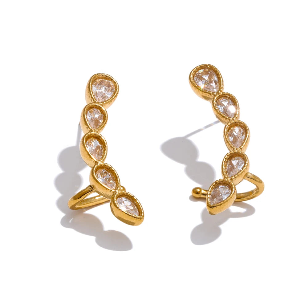 Cubic zirconia contemporary stud earrings - product image