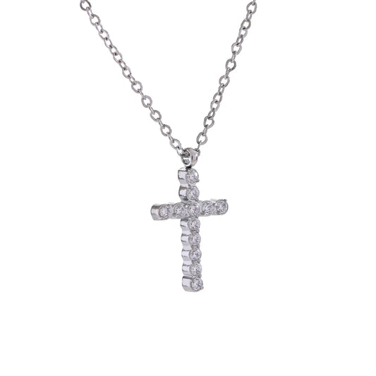 Cubic zirconia cross pendant necklace - product image