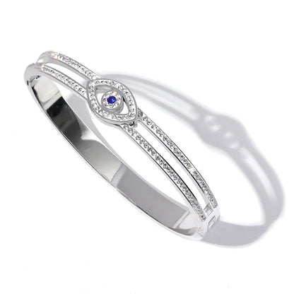 Cubic zirconia eye statement fashion bracelet bangle - product image