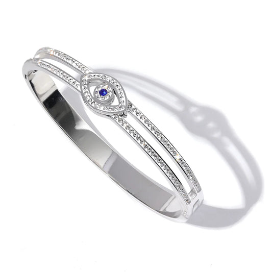 Cubic zirconia eye statement fashion bracelet bangle - product image