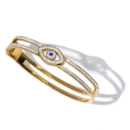 Cubic zirconia eye statement fashion bracelet bangle - product image