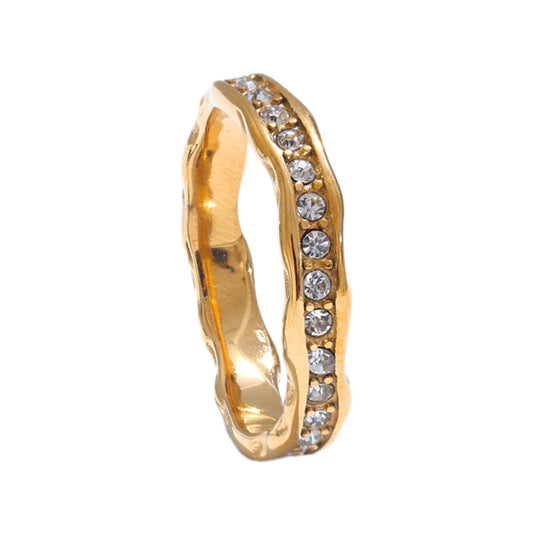 Cubic zirconia finger casting abstract ring - product image