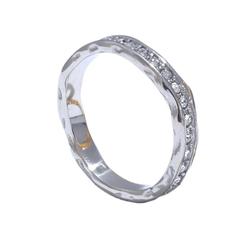 Cubic zirconia finger casting abstract ring - product image