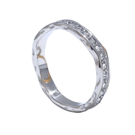 Cubic zirconia finger casting abstract ring - product image
