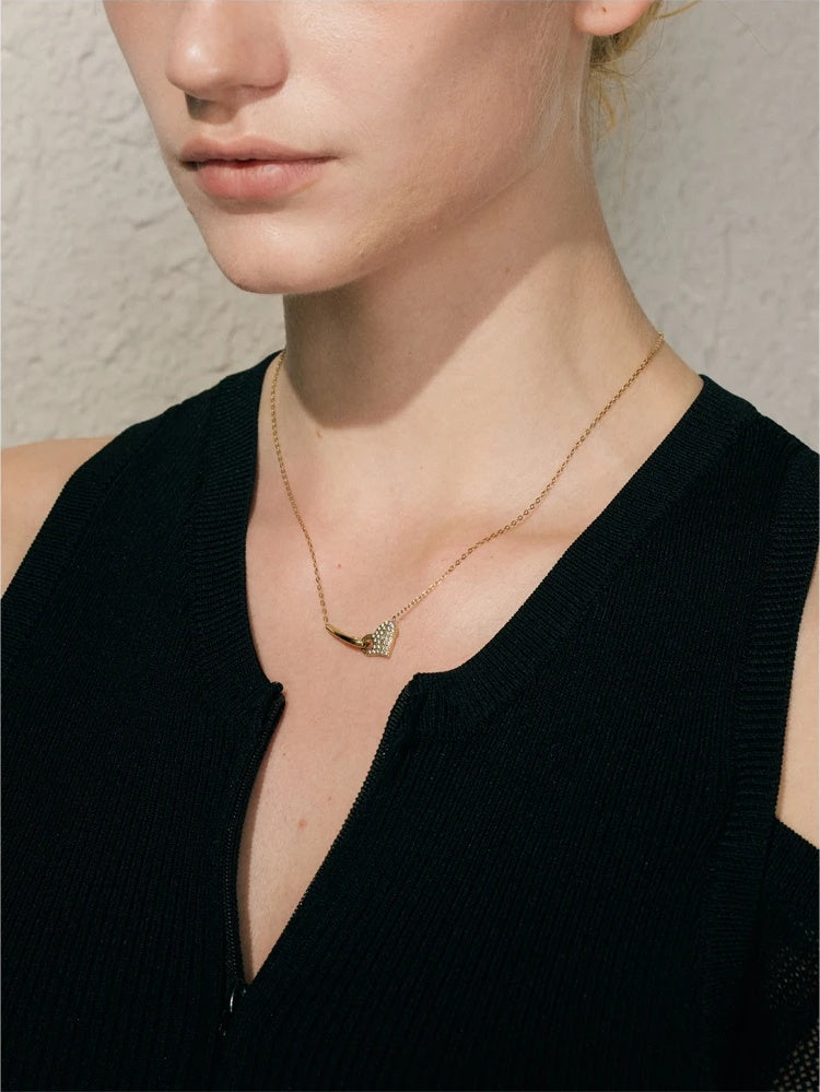 Cubic zirconia heart pendant necklace - product image