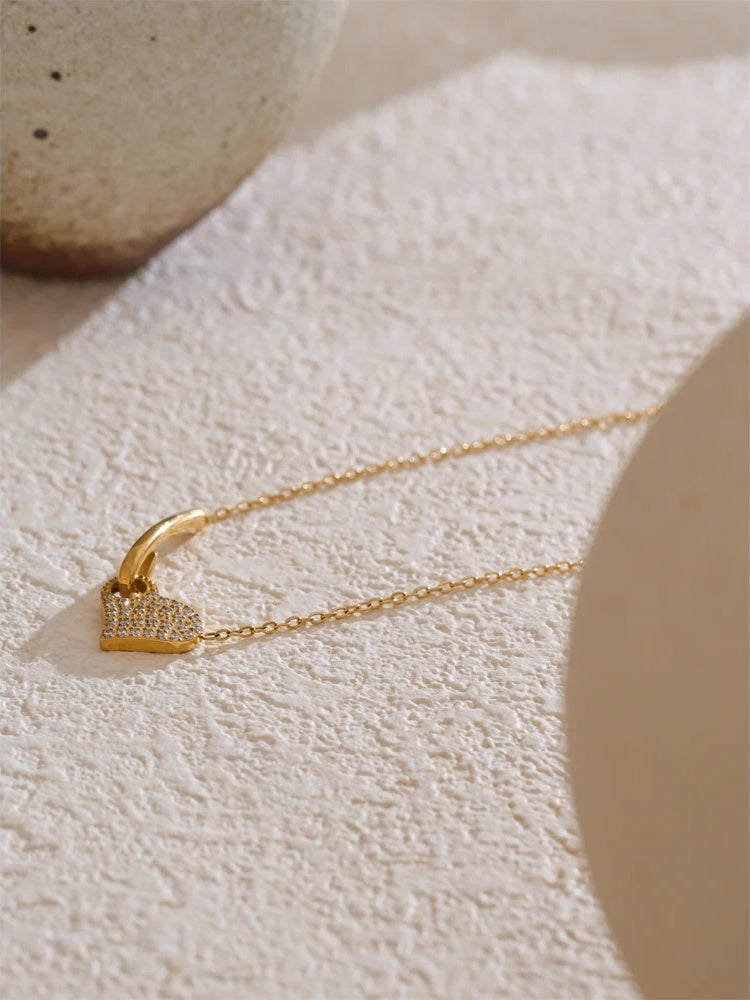 Cubic zirconia heart pendant necklace - product image
