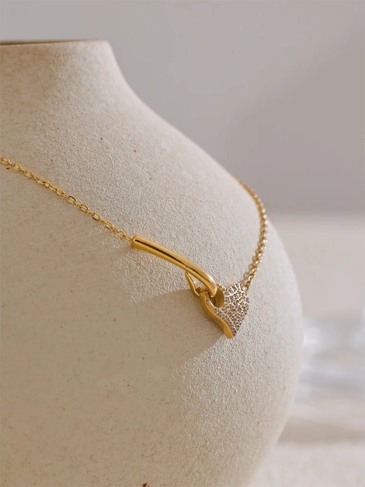Cubic zirconia heart pendant necklace - product image