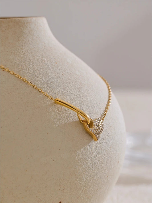 Cubic zirconia heart pendant necklace - product image