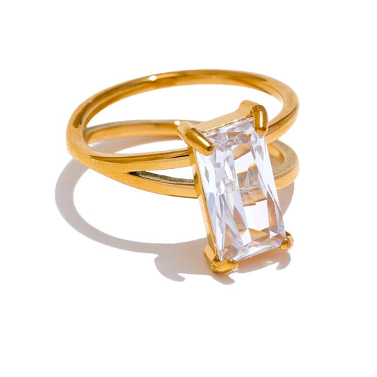 Cubic zirconia minimalist simple stylish ring - product image