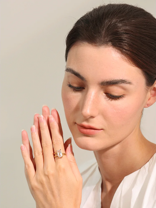 Cubic zirconia minimalist simple stylish ring - product image