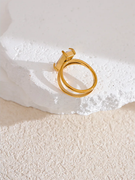 Cubic zirconia minimalist simple stylish ring - product image
