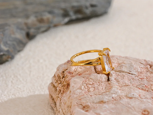 Cubic zirconia minimalist simple stylish ring - product image