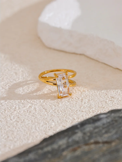 Cubic zirconia minimalist simple stylish ring - product image