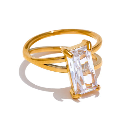 Cubic zirconia minimalist simple stylish ring - product image