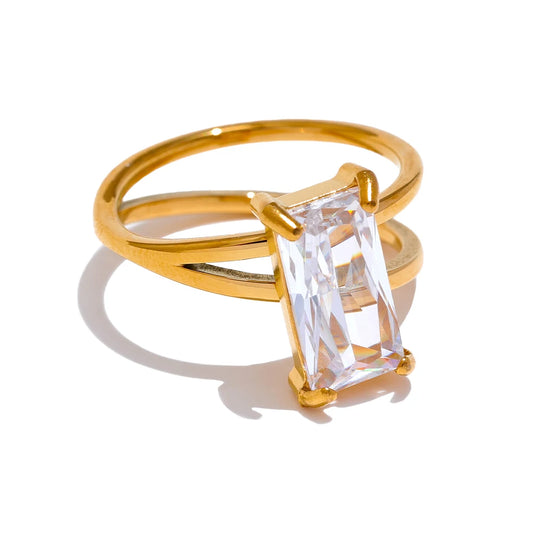 Cubic zirconia minimalist simple stylish ring - product image