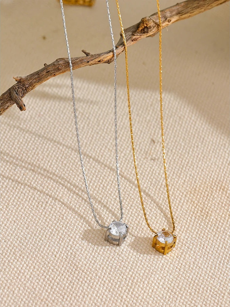 Cubic zirconia modern pendant necklace women - product image