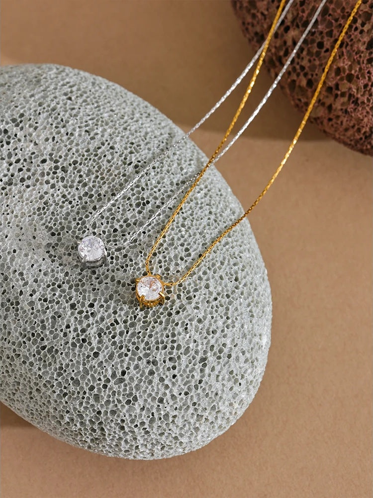 Cubic zirconia modern pendant necklace women - product image