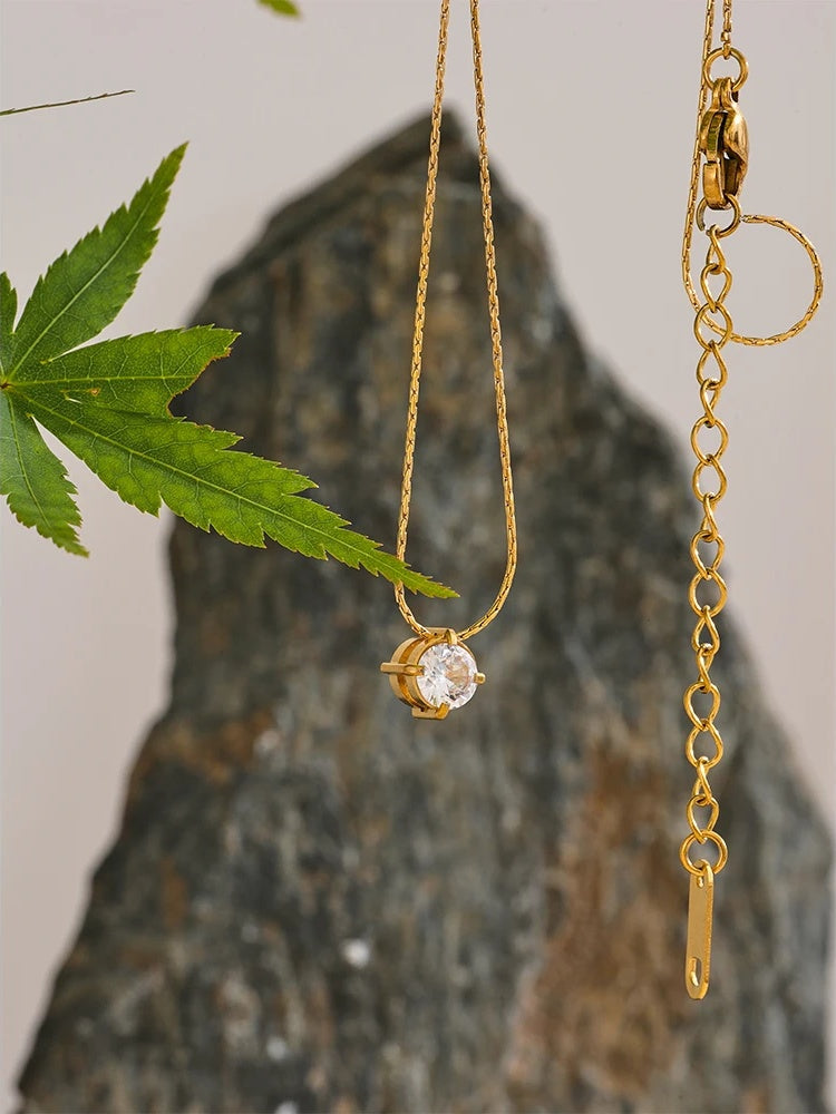 Cubic zirconia modern pendant necklace women - product image