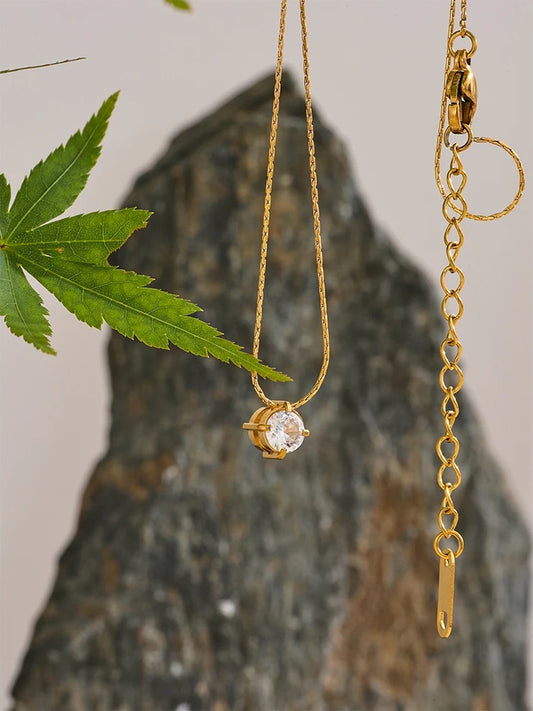 Cubic zirconia modern pendant necklace women - product image
