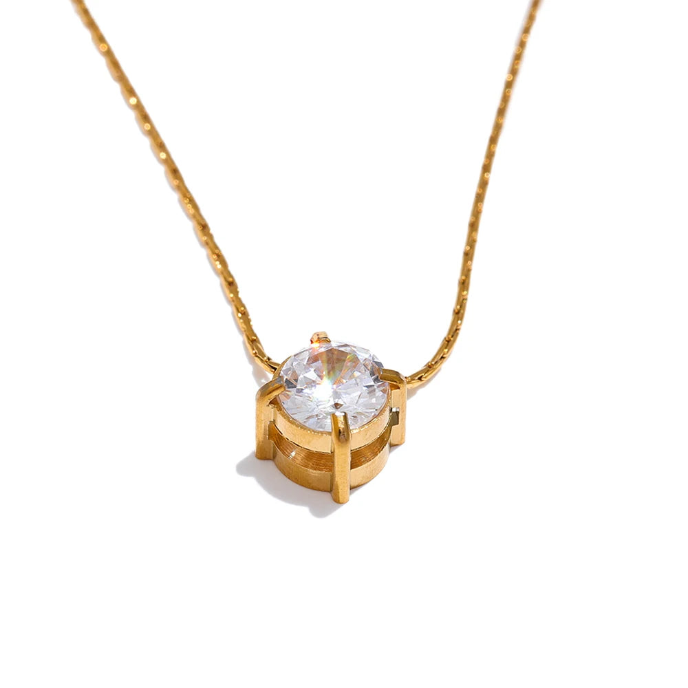 Cubic zirconia modern pendant necklace women - product image
