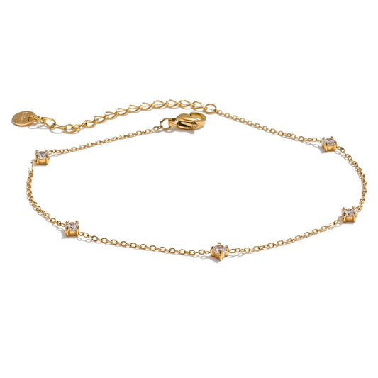 Cubic zirconia necklace anklet bracelet jewelry set - product image
