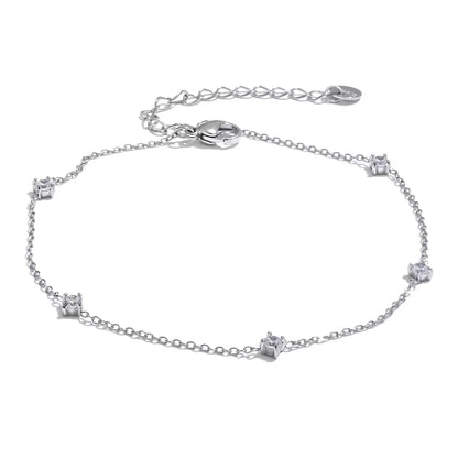 Cubic zirconia necklace anklet bracelet jewelry set - product image