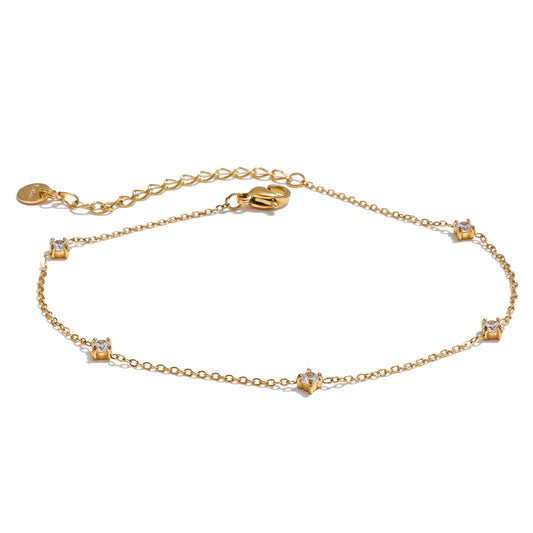 Cubic zirconia necklace anklet bracelet jewelry set - product image