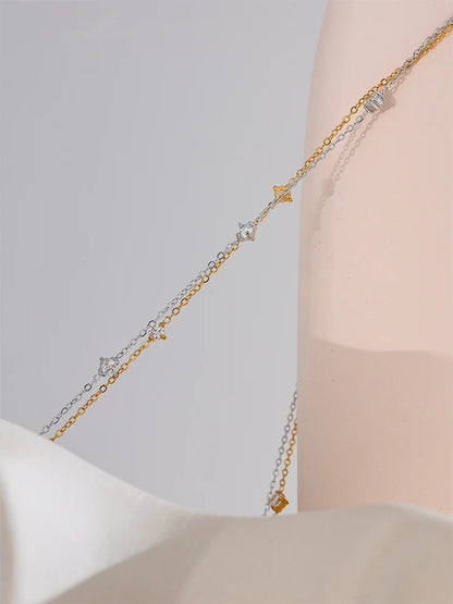 Cubic zirconia necklace anklet bracelet jewelry set - product image