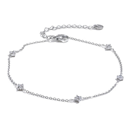 Cubic zirconia necklace anklet bracelet jewelry set - product image