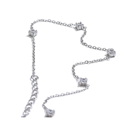Cubic zirconia necklace anklet bracelet jewelry set - product image