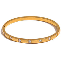 Cubic Zirconia Stainless Steel Wrist Bangle Bracelet