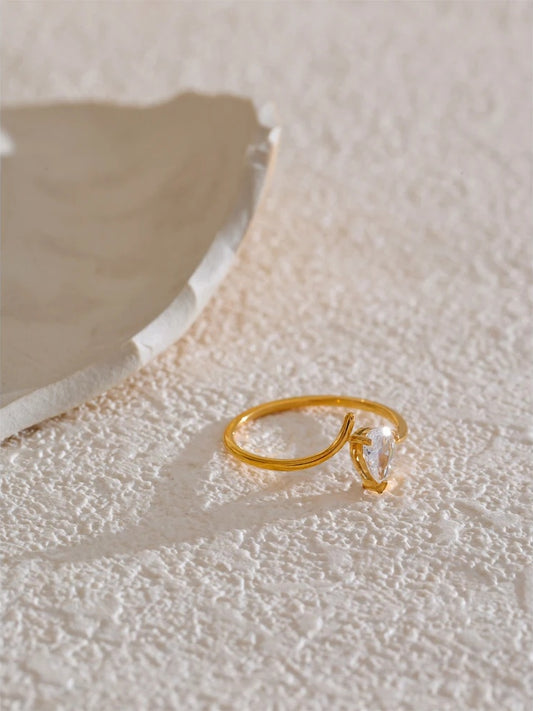 Cubic zirconia thin contemporary finger ring - product image