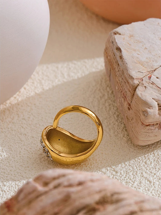 Cubic zirconia trendy cast open ring - product image