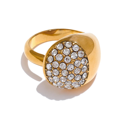 Cubic zirconia trendy cast open ring - product image
